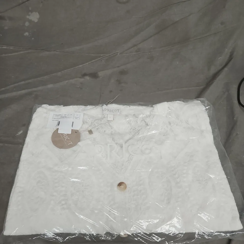 APRICOT DIAMONDS AND TILES EMBROIDERED TOP WHITE SIZE L