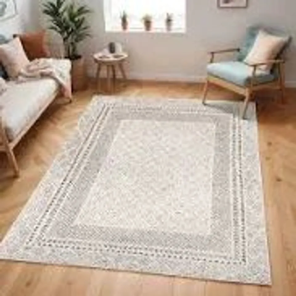 CALVO LIGHT BEIGE CHARCOAL AREA RUG