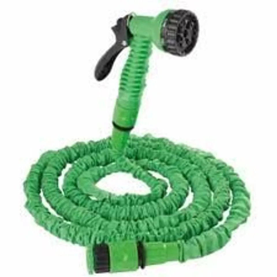 GRUMPY GARDENER REINFORCED EXPANDABLE HOSE WITH ACCESSORIES IN SAGE