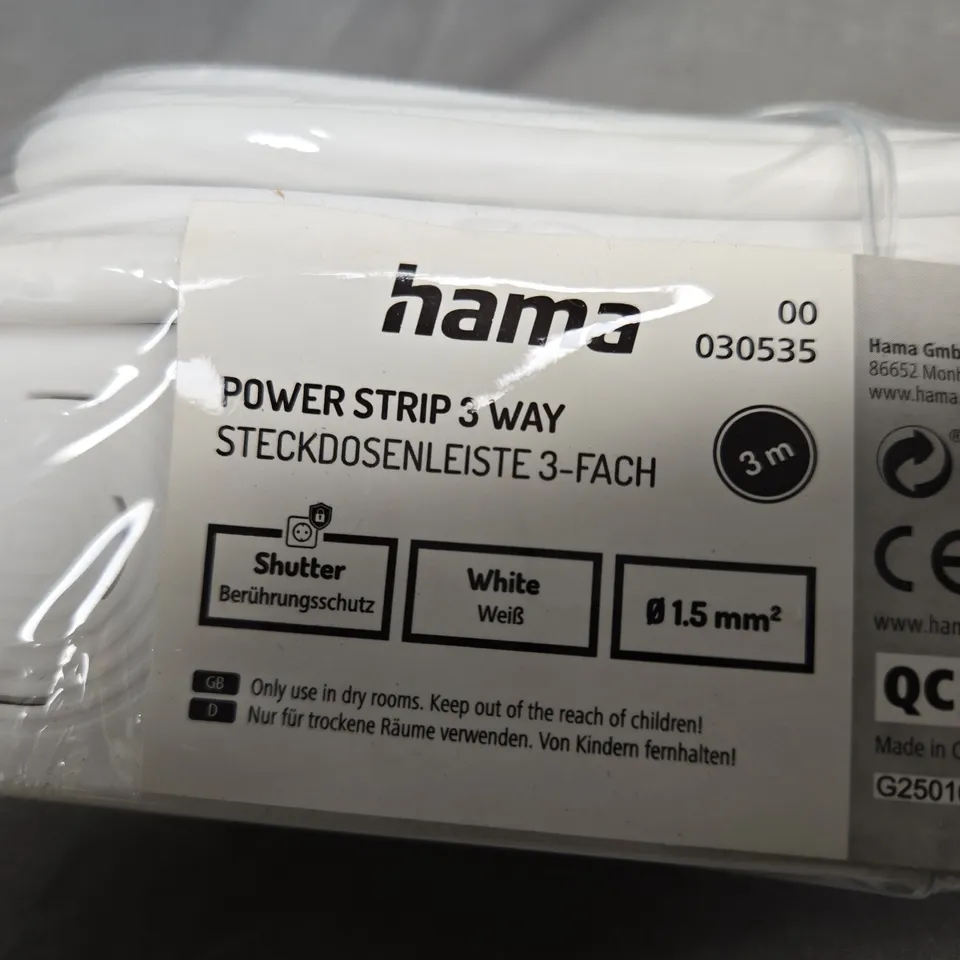 APPROXIMATELY 20 SEALED HAMA POWER STRIP 3 WAY - EU PLUG