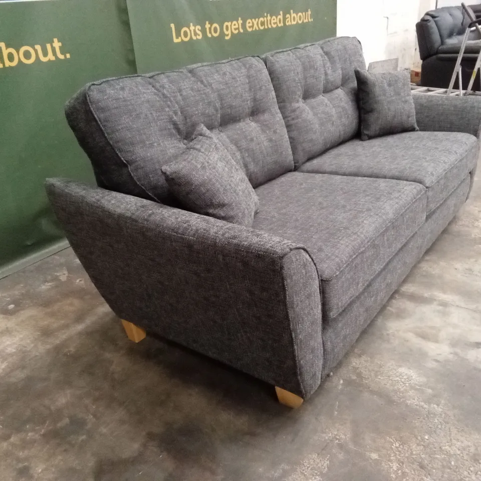 HALSTOW 3 SEATER FABRIC SOFA - CHARCOAL RRP £489