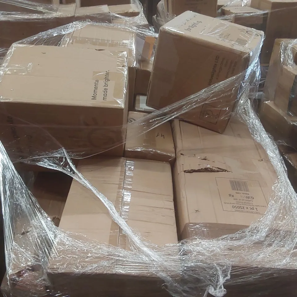 PALLET CONTAINING A VERY LARGE QUANTITY OF ASSORTED DESIGNER LIGHTING PRODUCTS