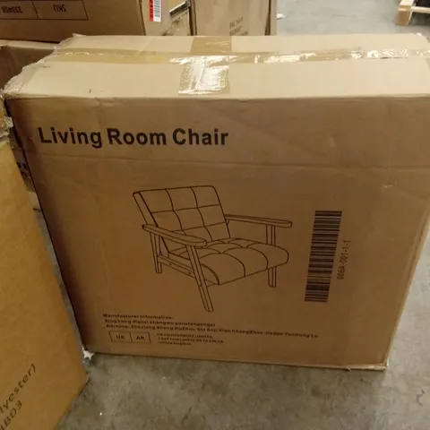 BOXED LIVING ROOM CHAIR - GREY/NATURAL (1 BOX)