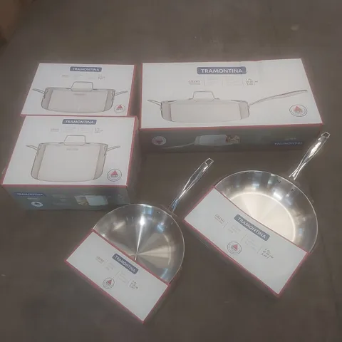 BOXED TRAMONTINA STAINLESS STEEL COOKWARE SET