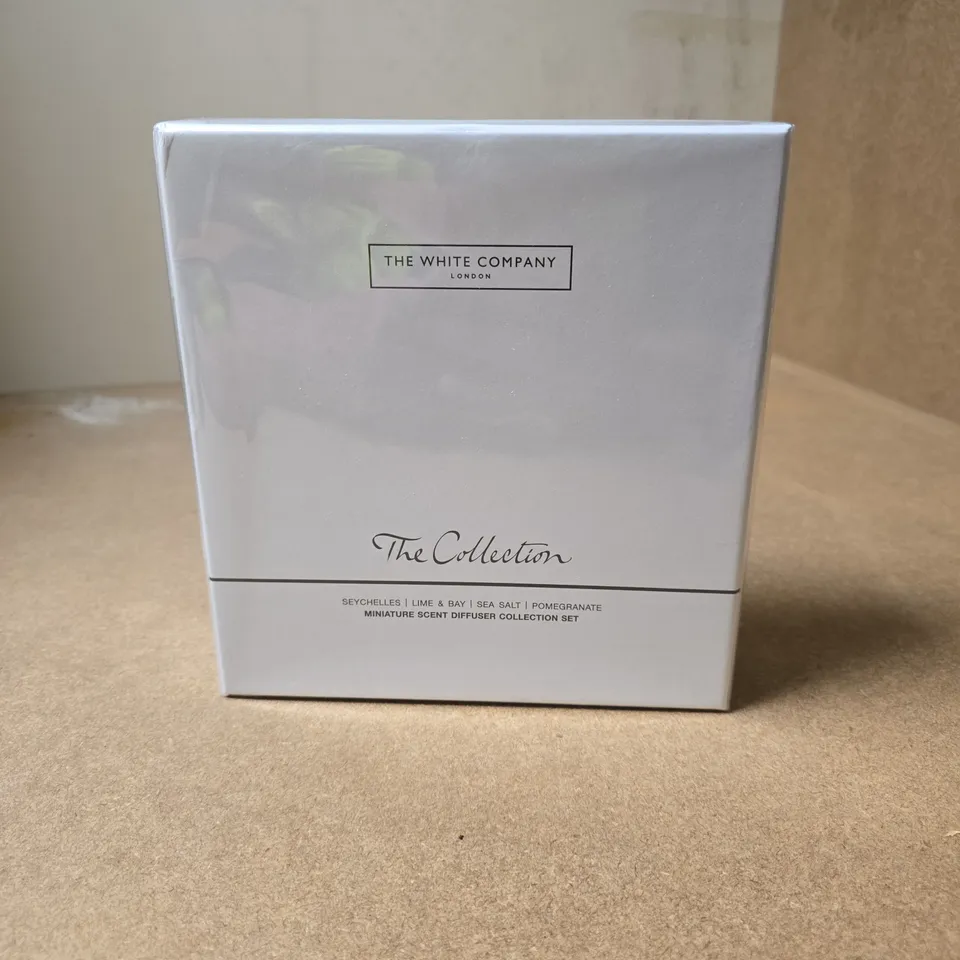 THE WHITE COMPANY THE COLLECTION MINIATURE SCENT DIFFUSER COLLECTION SET – SEYCHELLES, LIME & BAY, SEA SALT, POMEGRANATE
