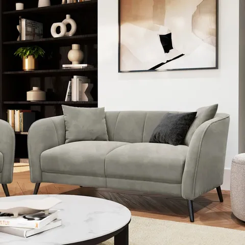 BOXED LOREN 2 SEATER SOFA, GREY CLASSIC VELVET
