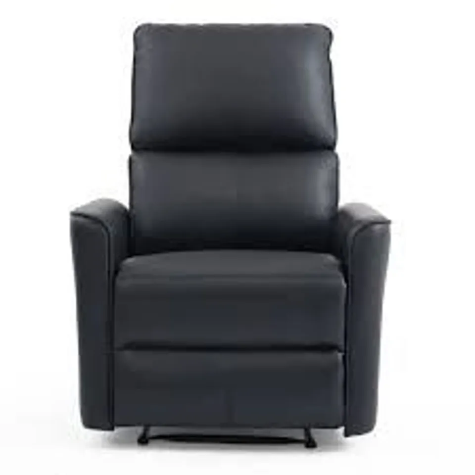 BOXED MADRID MANUAL AIR LEATHER RECLINER CHAIR - GREY (1 BOX)