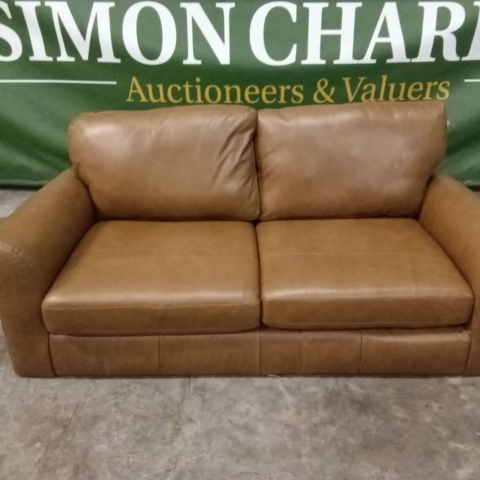 BAILEY 3 SEATER LEATHER SOFA - TAN RRP £879