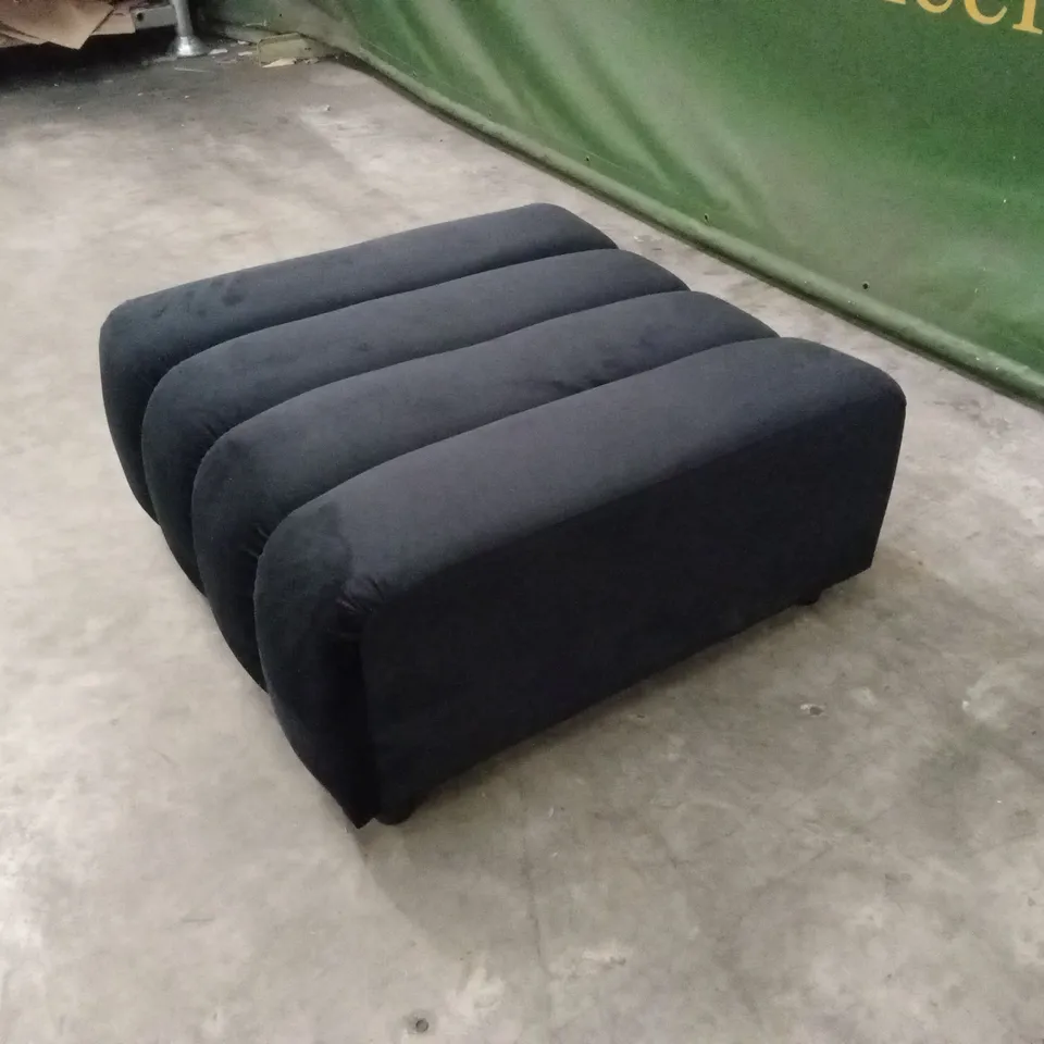 QUALITY DESIGNER BLACK VELVET FOOTSTOOL