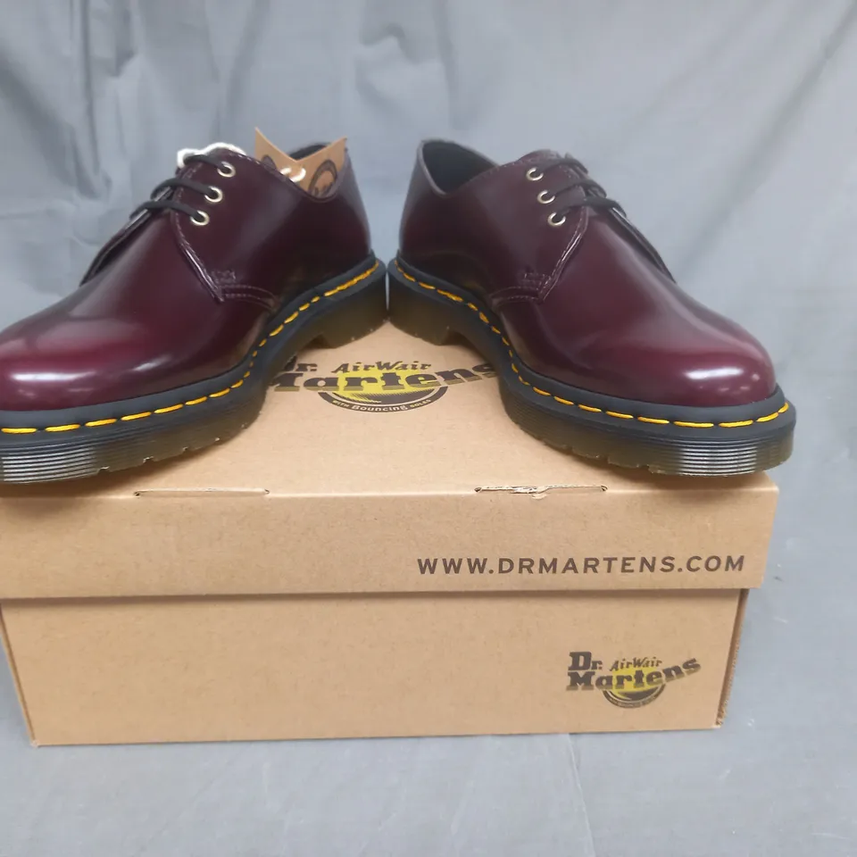 BOXED PAIR OF DR MARTENS BROGUES IN CHERRY RED UK SIZE 5