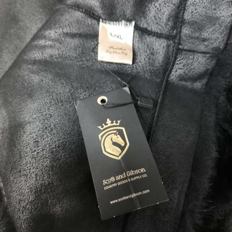 UK SIZE L/XL SCOTT AND GIBSON FUR COAT – WOMEN'S, BLACK & GREY