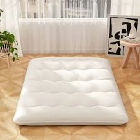 BOXED COSTWAY JAPANESE FLOOR MATTRESS WITH WASHABLE COVER AND CARRY BAG - BEIGE - KINGSIZE