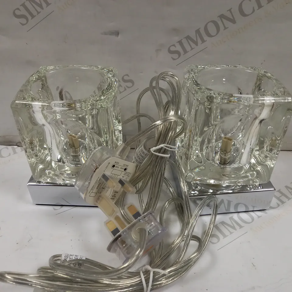 JOHN LEWIS CUBOID TOUCH LAMP SET OF 2