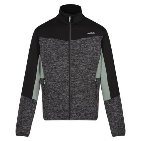 BRAND NEW REGATTA MENS COLADANE VI FULL ZIP FLEECE IN ASH MARL/BLACK SIZE UK SMALL