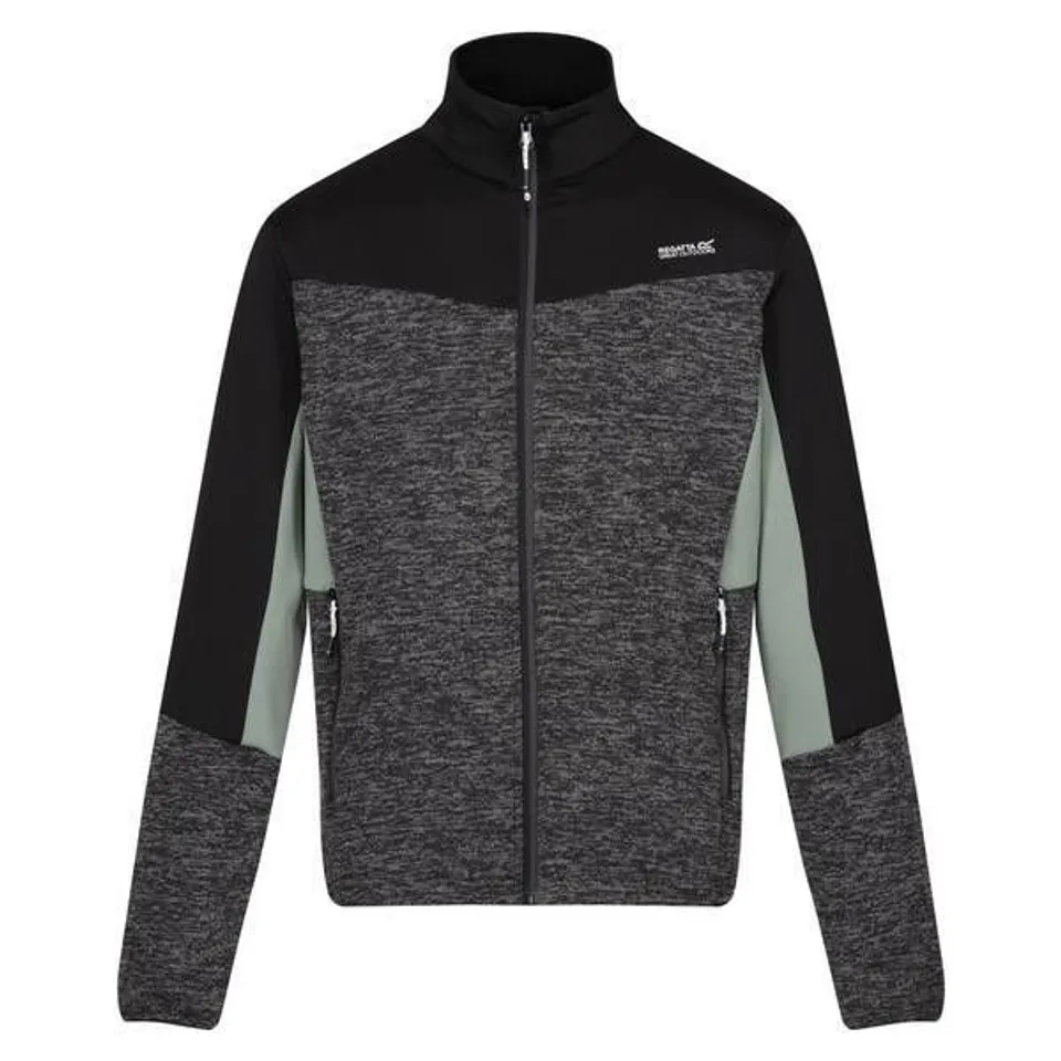 BRAND NEW REGATTA MENS COLADANE VI FULL ZIP FLEECE IN ASH MARL/BLACK SIZE UK SMALL