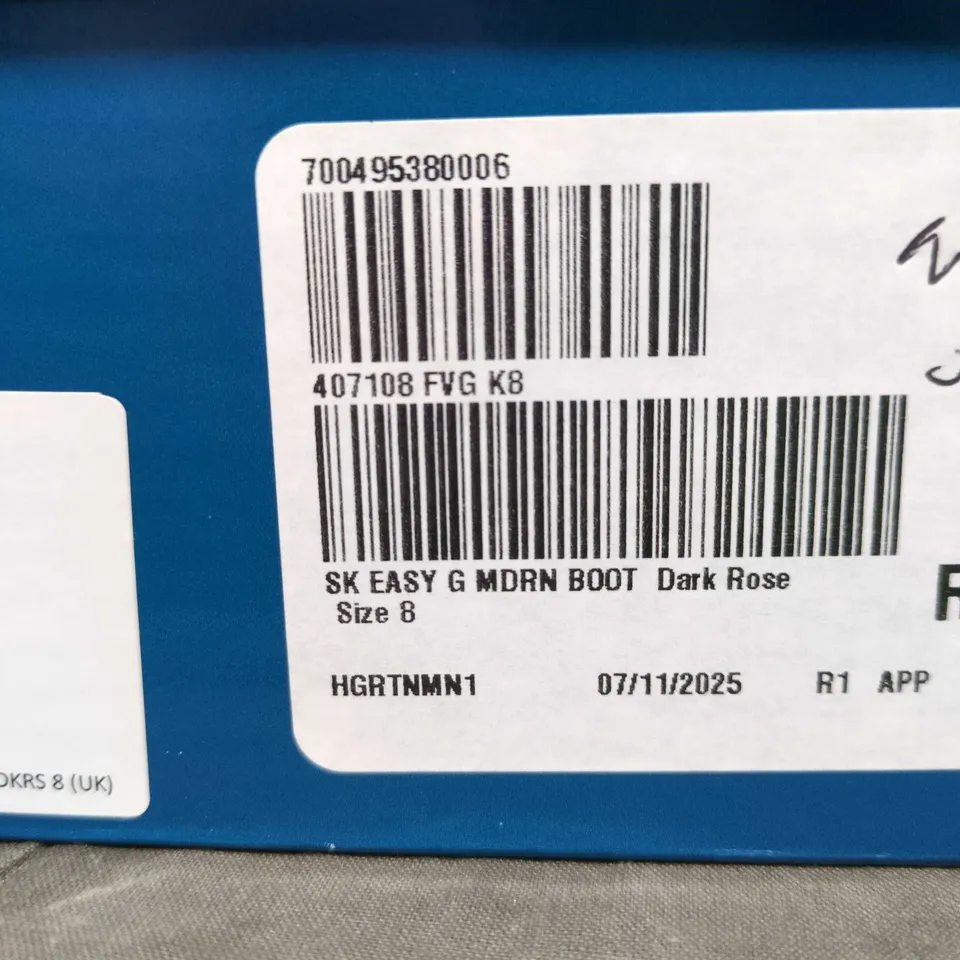 BOXED SKECHERS HANDS FREE SLIP-INS DARK ROSE BOOT, UK 8 – WOMEN