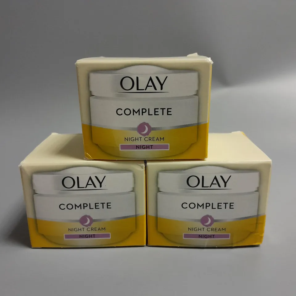 LOT OF 3 OLAY COMPLETE SPF 15 SENSITIVE 50ML NIGHT CREAMS