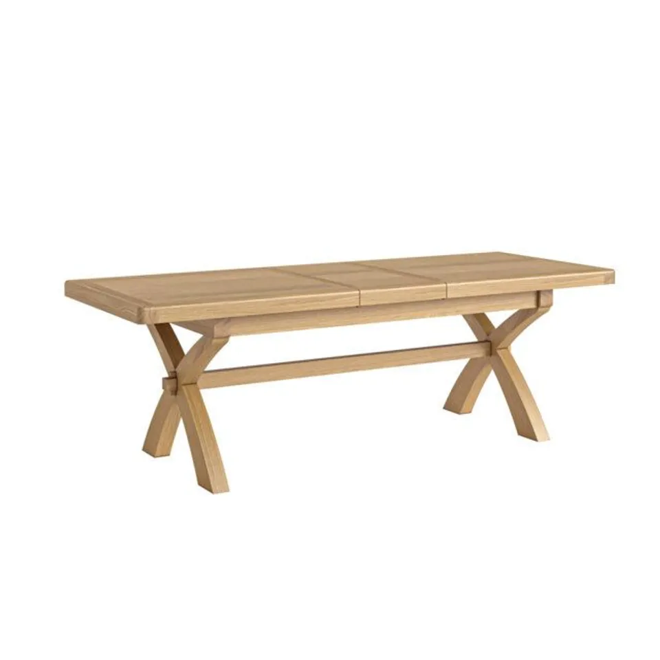 BOXED MURPHYS OAK 200cm EXTENDING DINING TABLE (2 BOXES)