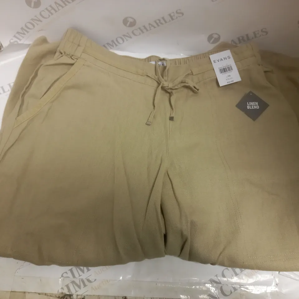 EVANS LINEN BLEND TROUSERS - UK 14