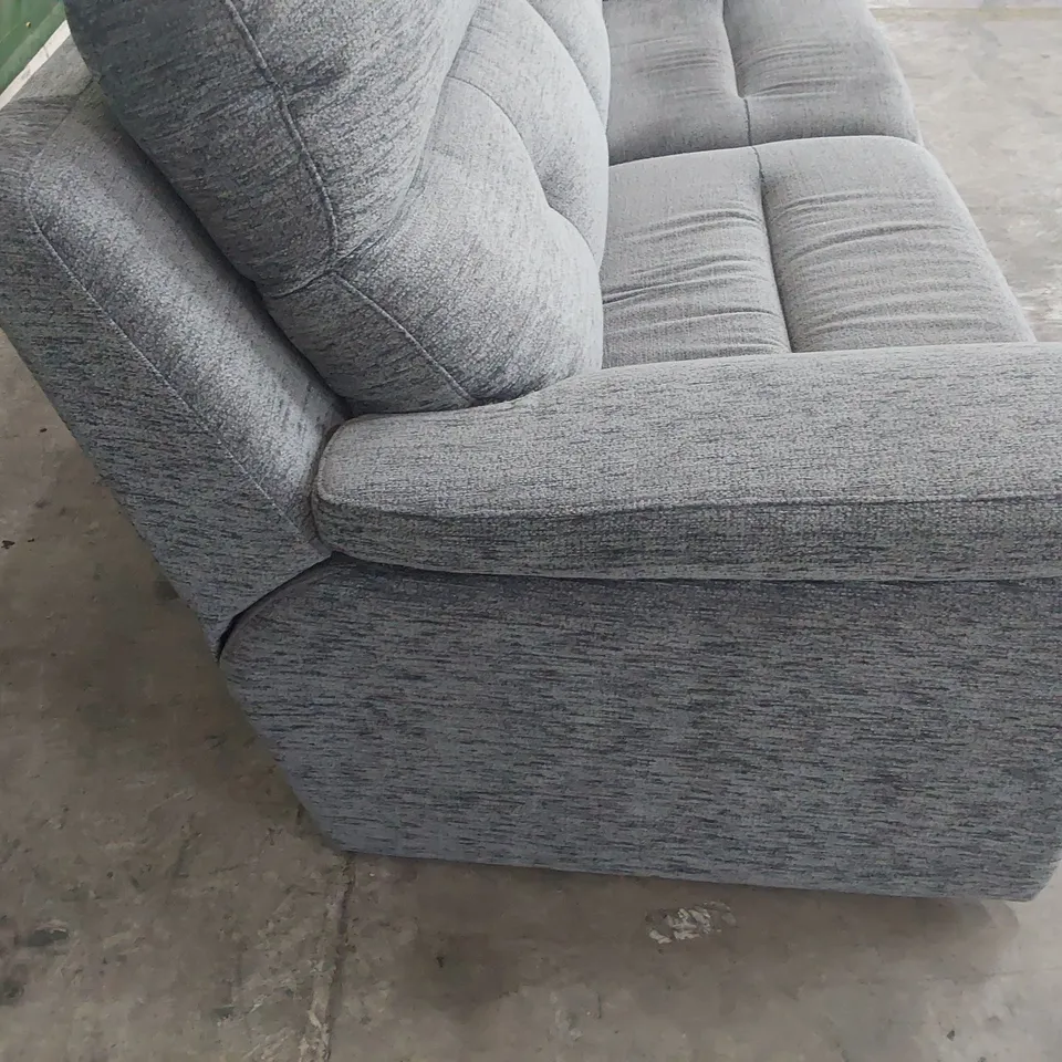 QUALITY BRITISH DESIGNER G PLAN BURFORD THREE SEATER SOFA BOUCLE GREY FABRIC