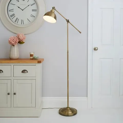 BOXED LEVER ARM READING FLOOR LAMP