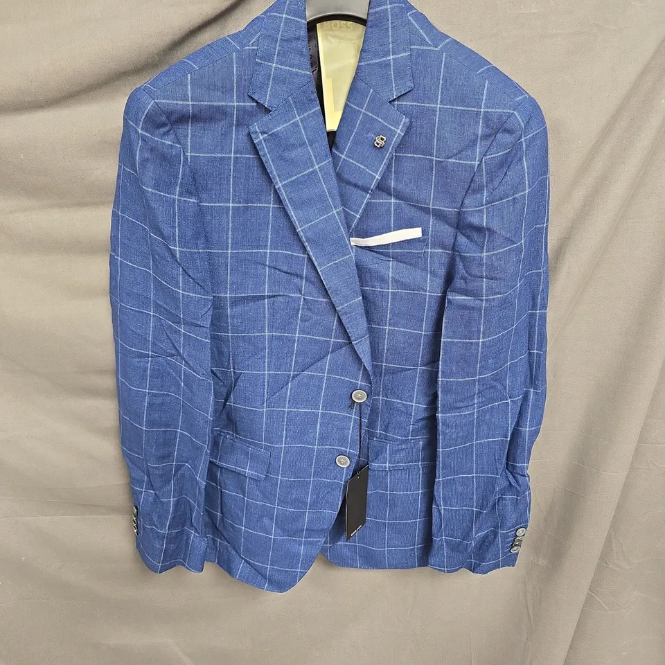 BOSS SUIT JACKET IN BLUE CHECK SIZE UK 54