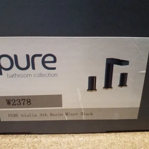 BOXED PURE GIULIA 3TH BASIN MIXER - BLACK