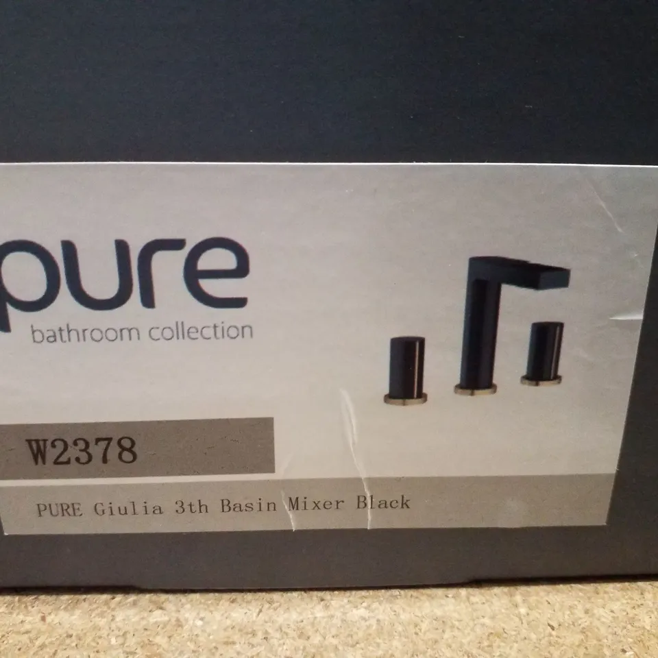 BOXED PURE GIULIA 3TH BASIN MIXER - BLACK