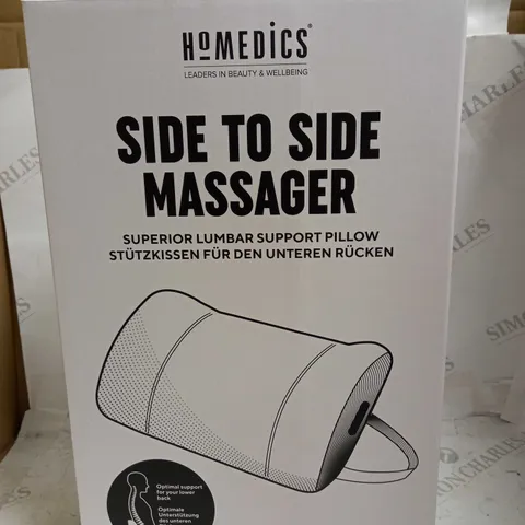 BOXED HOMEDICS SIDE TO SIDE MASSAGER SUPERIOR LUMBAR SUPPORT PILLOW