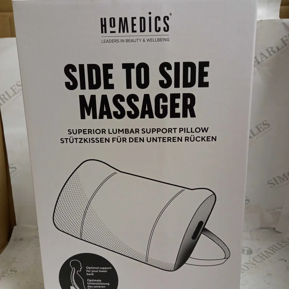 BOXED HOMEDICS SIDE TO SIDE MASSAGER SUPERIOR LUMBAR SUPPORT PILLOW