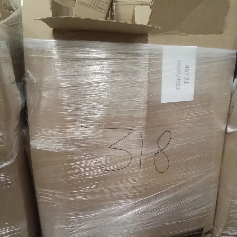 PALLET OF ASSORTED ITEMS INCLUDING DUPRAY STEAM CLEANER, SANUS ADJUSTABLE HEIGHT SPEAKER STANDS, HEATED THROW, PORTABLE WARDROBE, SIMPDIY SHOE BOXES, SPACE HEATER