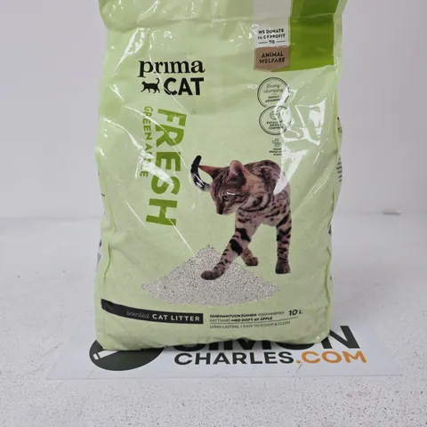 PRIMA CAT FREE CAT LITTER – 10L, FRESH GREEN APPLE SCENT