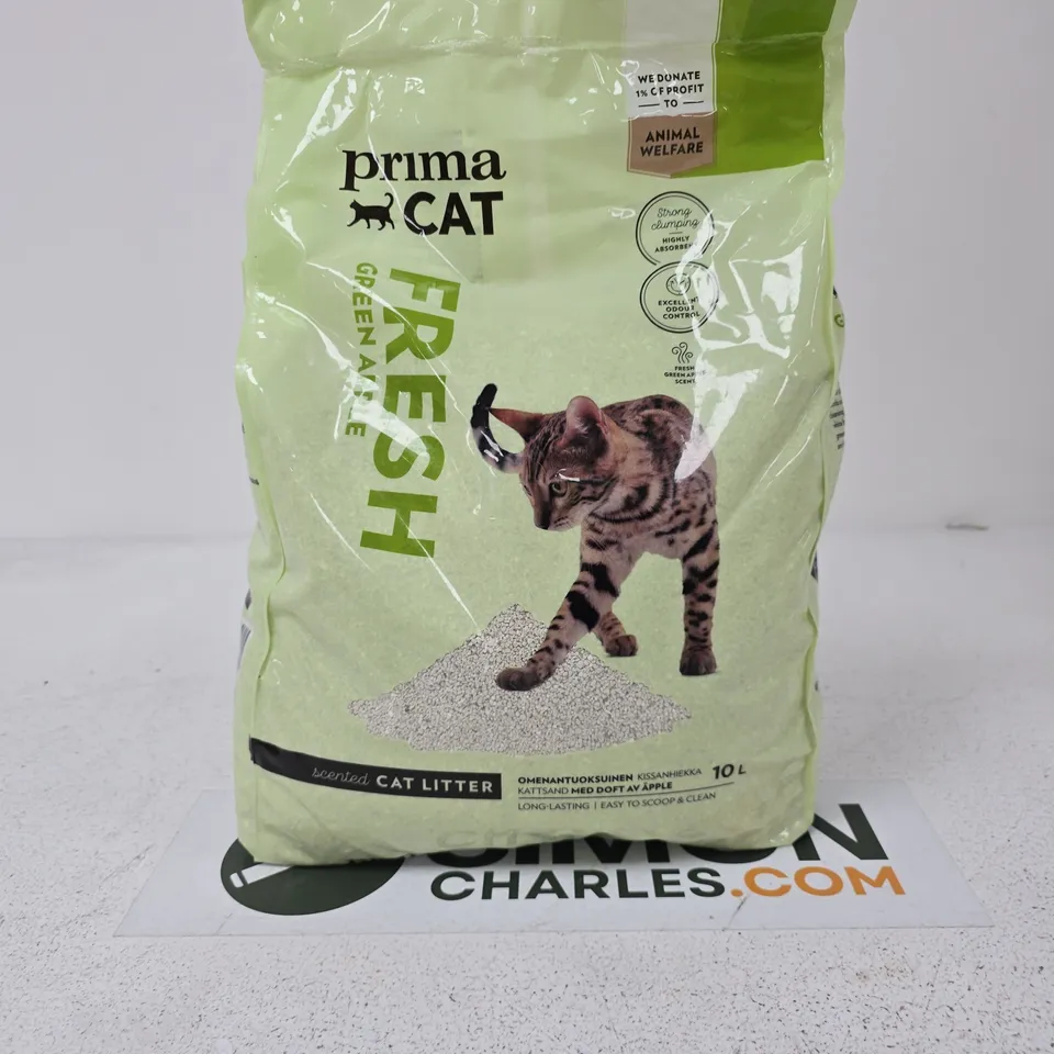 PRIMA CAT FREE CAT LITTER – 10L, FRESH GREEN APPLE SCENT