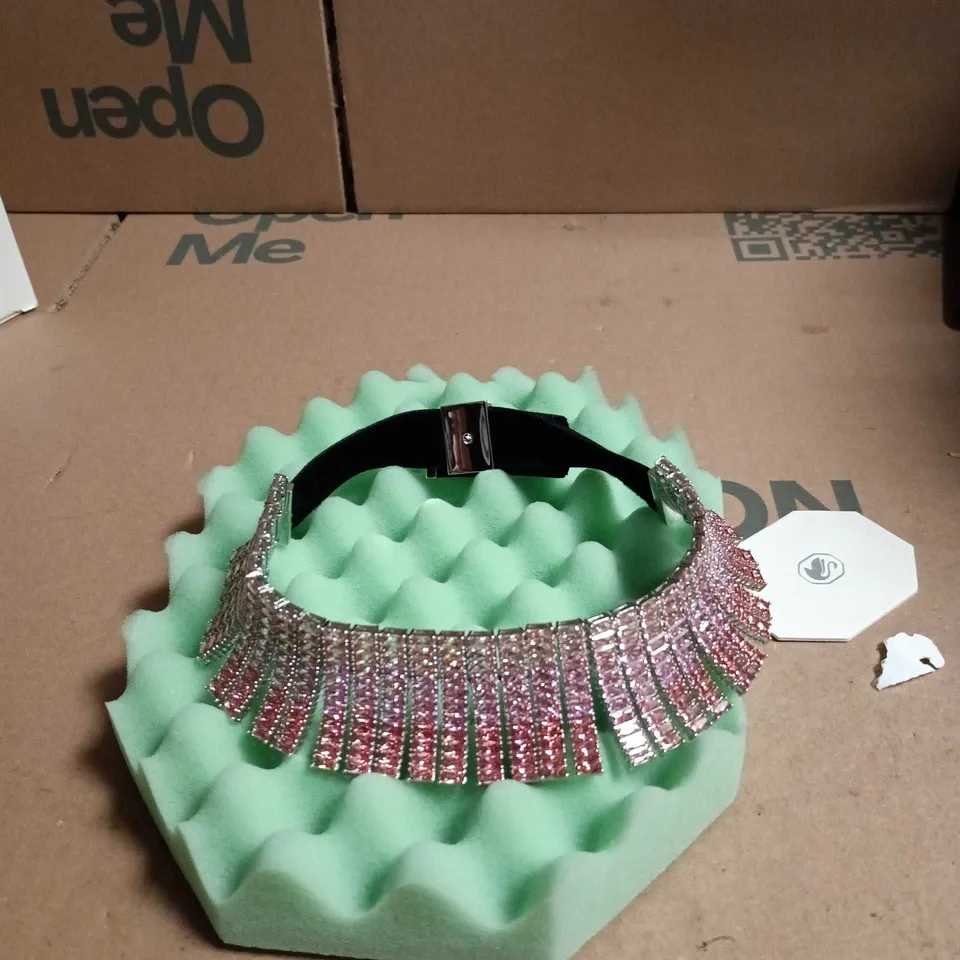 SWAROVSKI PINK CRYSTAL CHOKER NECKLACE