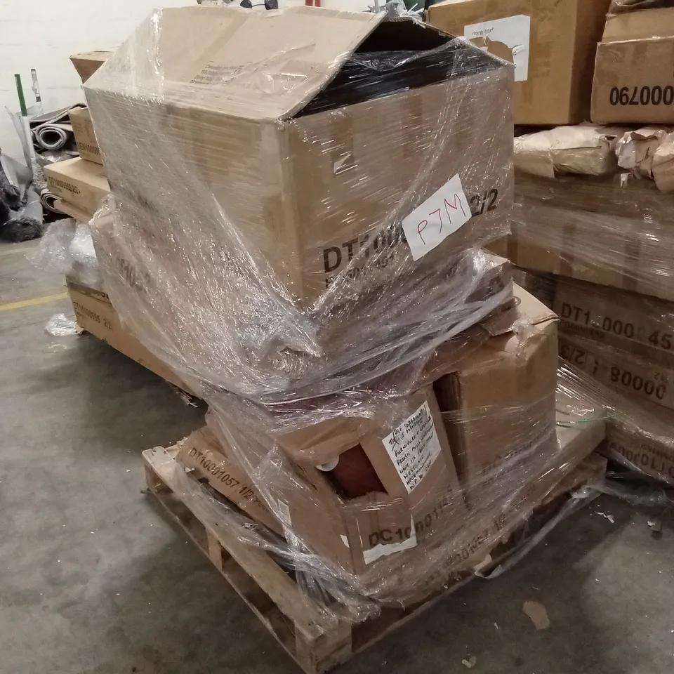 PALLET OF ASSORTED INCOMPLETE DESIGNER FURNITURE PARTS AND PIECES
