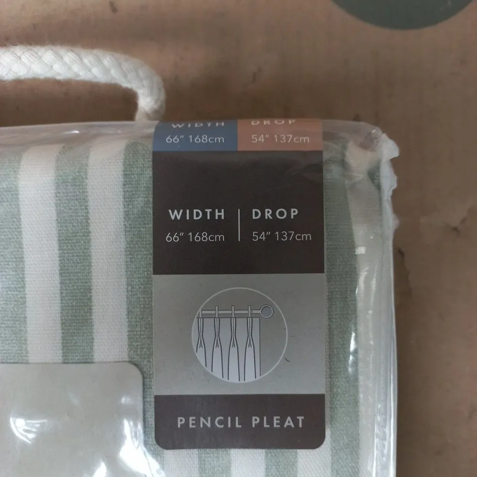 YARD HEBDEN STRIPE PENCIL PLEAT CURTAINS – 66 X 54 IN (168 X 137 CM)