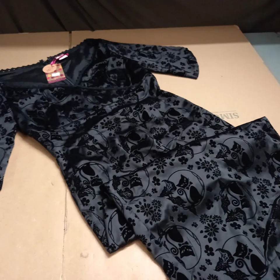 DANCING DAYS BLACK CAT THEMED DRESS - S