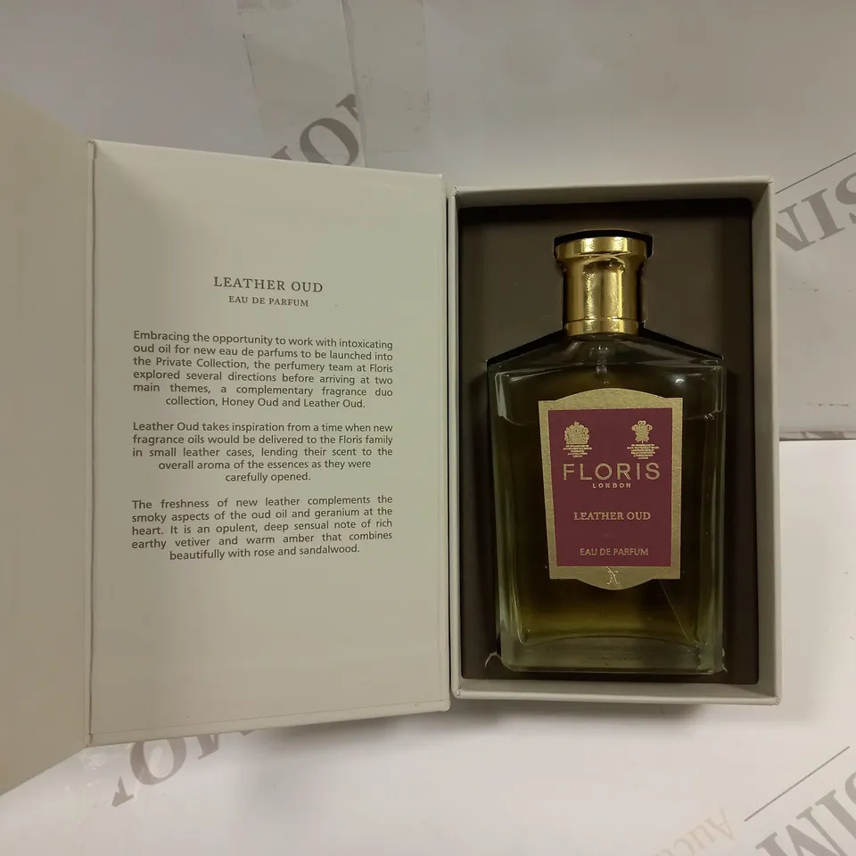 BOXED FLORIS LONDON LEATHER OUD EAU DE PARFUM SPRAY 100ML