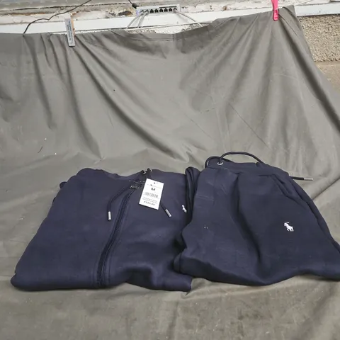 POLO RALPH LAUREN BLUE ZIP UP HOODIE AND JOGGERS SET MEDIUM