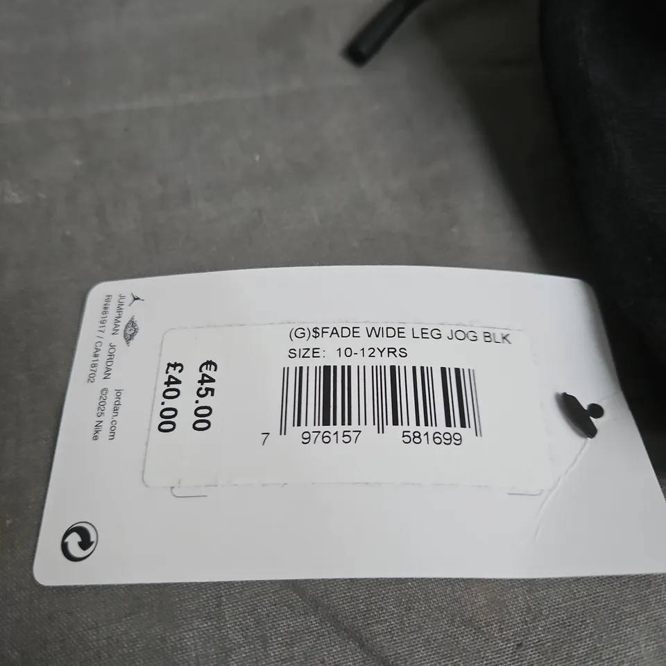 JORDAN FADE WIDE LEG JOGGERS – BLACK, KIDS' 10-12YRS