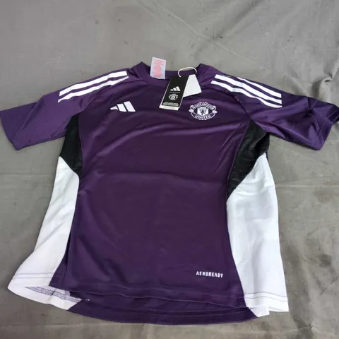 MANCHESTER UNITED ADIDAS FOOTBALL JERSEY – PURPLE, YOUTH UK 11-12