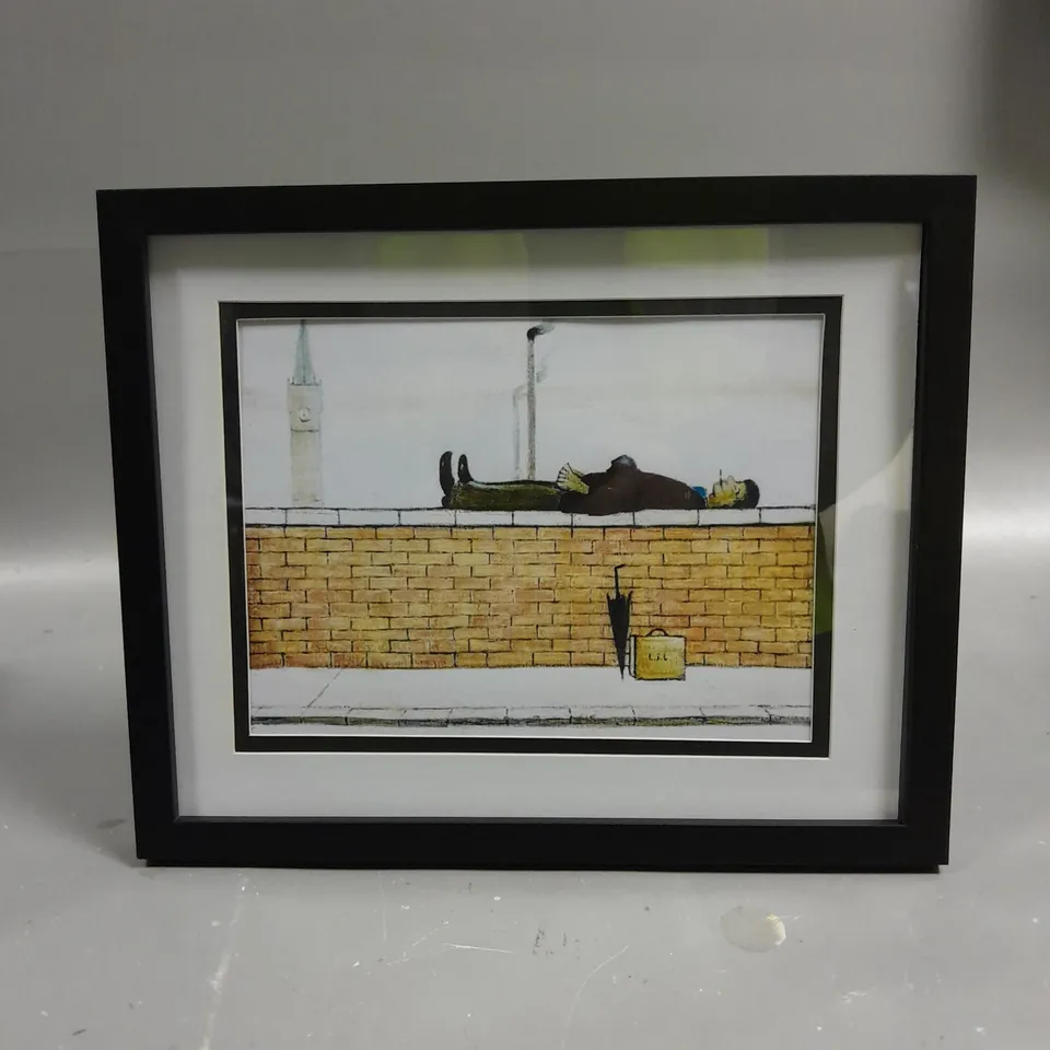 LAURENCE STEPHEN LOWRY MAN LYING ON A WALL FRAMED PRINT