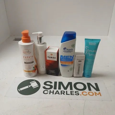 APPROXIMATELY 15 ASSORTED HEALTH & BEAUTY PRODUCTS TO INCLUDE PAPAYA HAND & BODY LOTION, THE WHITE COMPANY CAPRI HAND & BODY CREAM, TABAC AFTER SHAVE LOTION, ETC - COLLECTION ONLY