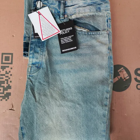 BOOHOO MAN TALL FLARED RIGID JEANS IN ANTIQUE BLUE SIZE 34L