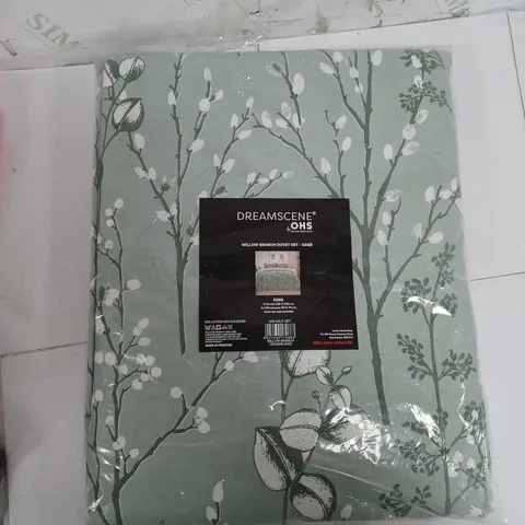 DREAMSCENE WILLOW BRANCH DUVET SET SAGE KING