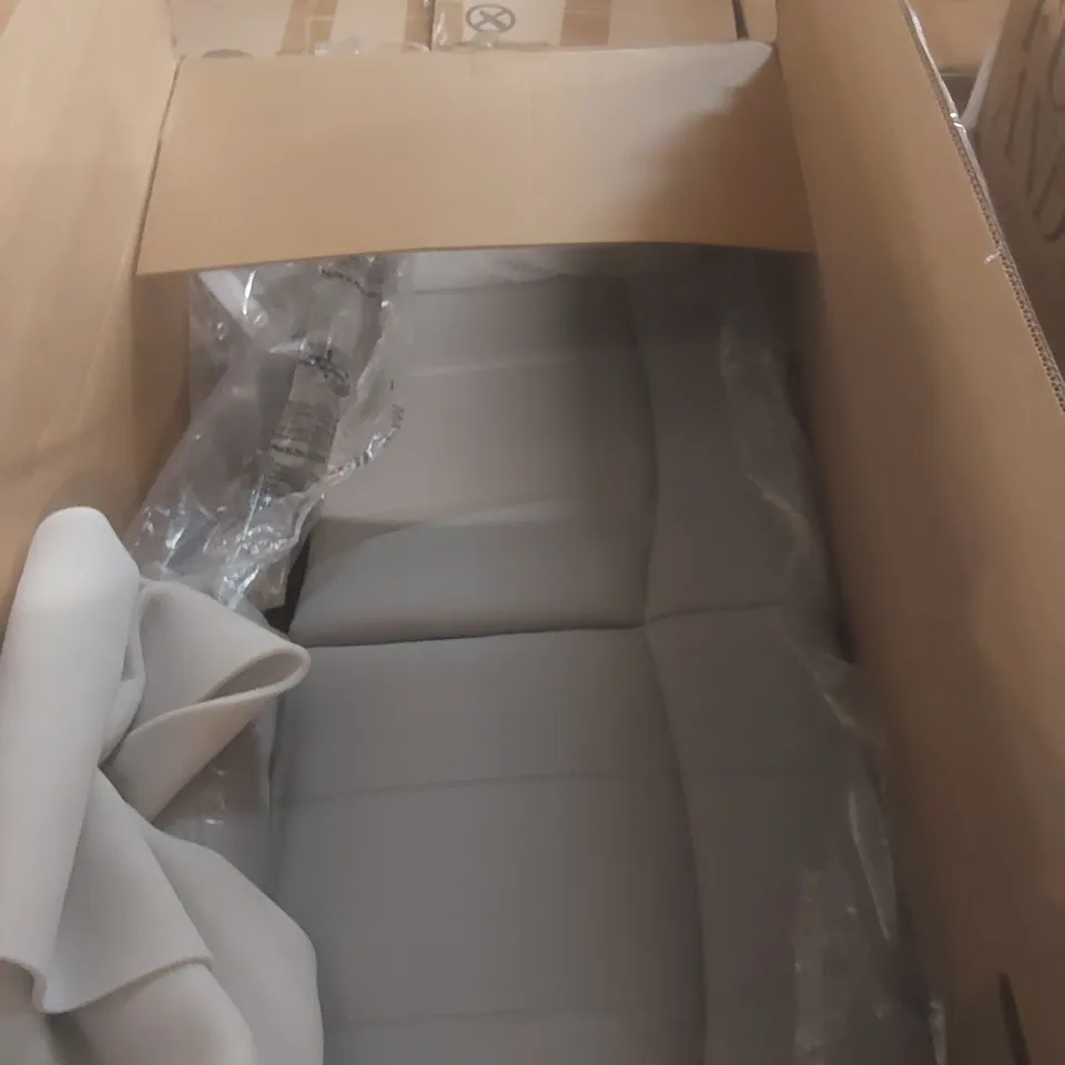 BOXED SORRENTO RECLINER LIGHT GREY PREMIUM FAUX LEATHER SOFA PARTS - BOXES 2 AND 3 OUT OF 3 ONLY (2 BOXES)