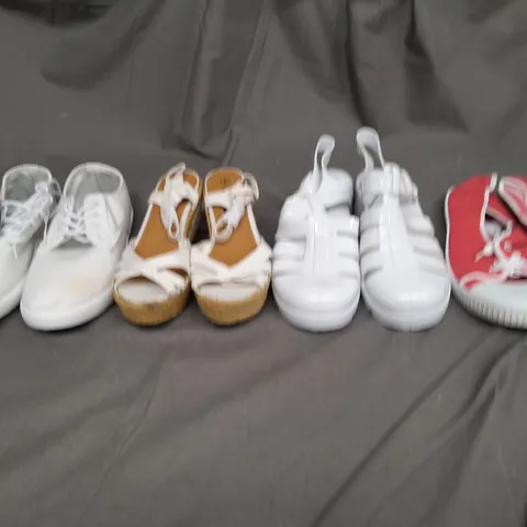 BOX OF APPROXIMATELY 10 ASSORTED PAIRS OF SHOES IN VARIOUS SIZES, COLOURS AND STYLES