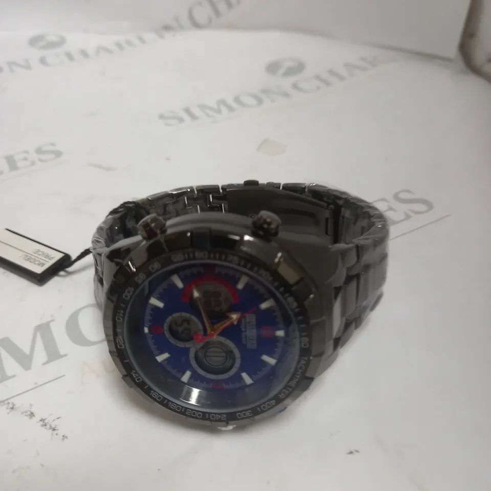 BOXED BARKERS OF KENSINGTON MEGA SPORT BLUE DIAL WATCH 
