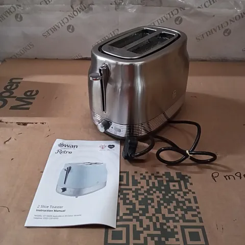 BOXED SWAN 2 SLICE TOASTER - SILVER (1 BOX)
