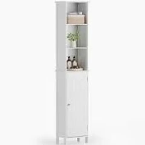 BOXED GFW COLONIAL TALL CUPBOARD - WHITE (1 BOX)